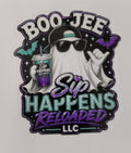 Boo Jee hat & glasses-sip & stick
