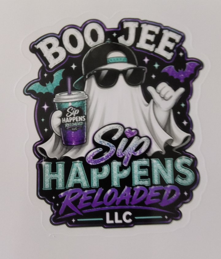 Boo Jee hat & glasses-sip & stick
