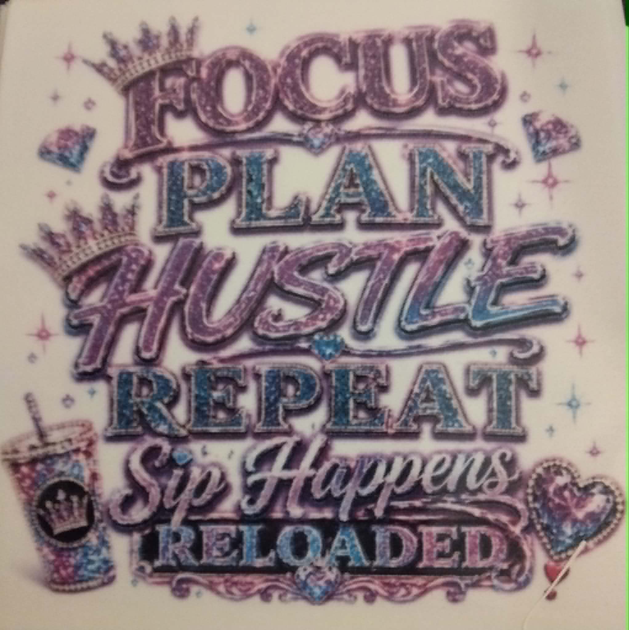 focus plan hustle -yy sticker