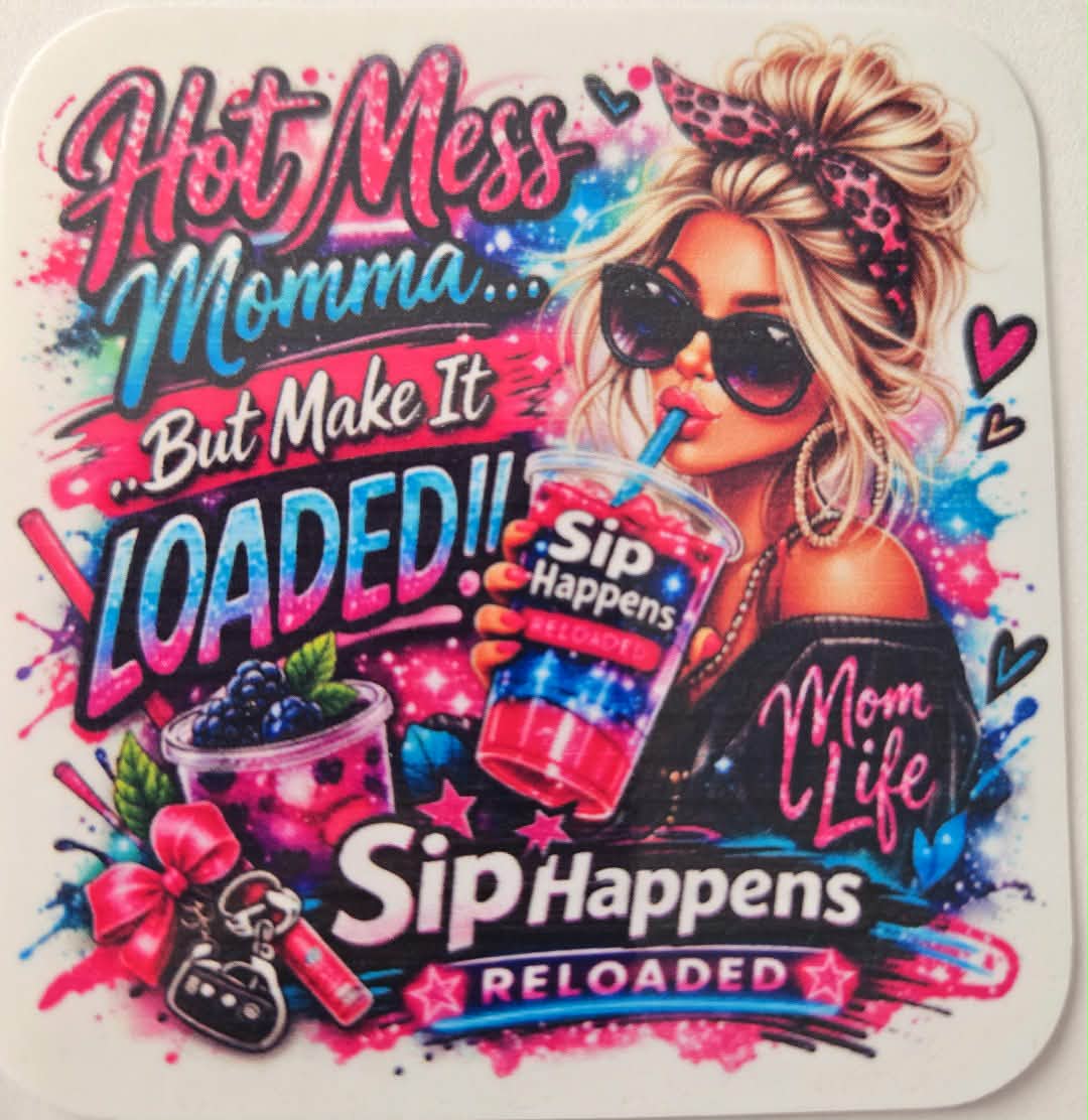 Hot Mess Mama Blonde-T sticker