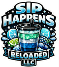 Sip happens reloaded llc -pastel blue sticker d