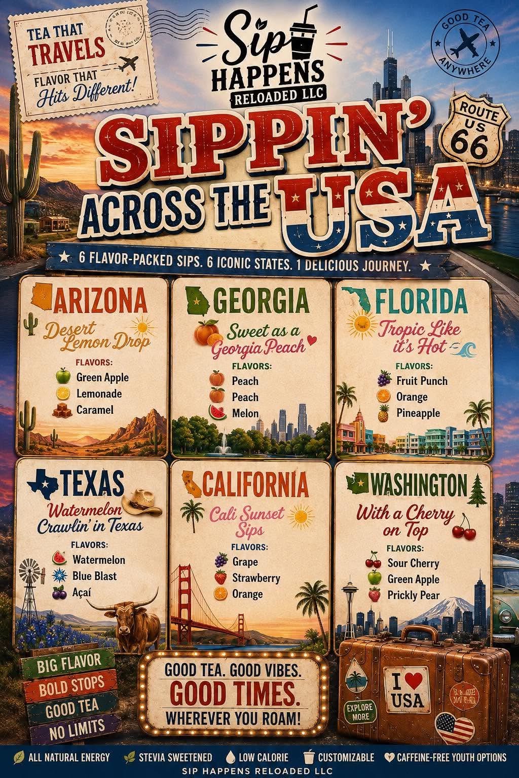 Sippin across the usa -bundle loaded or youth (flavors only