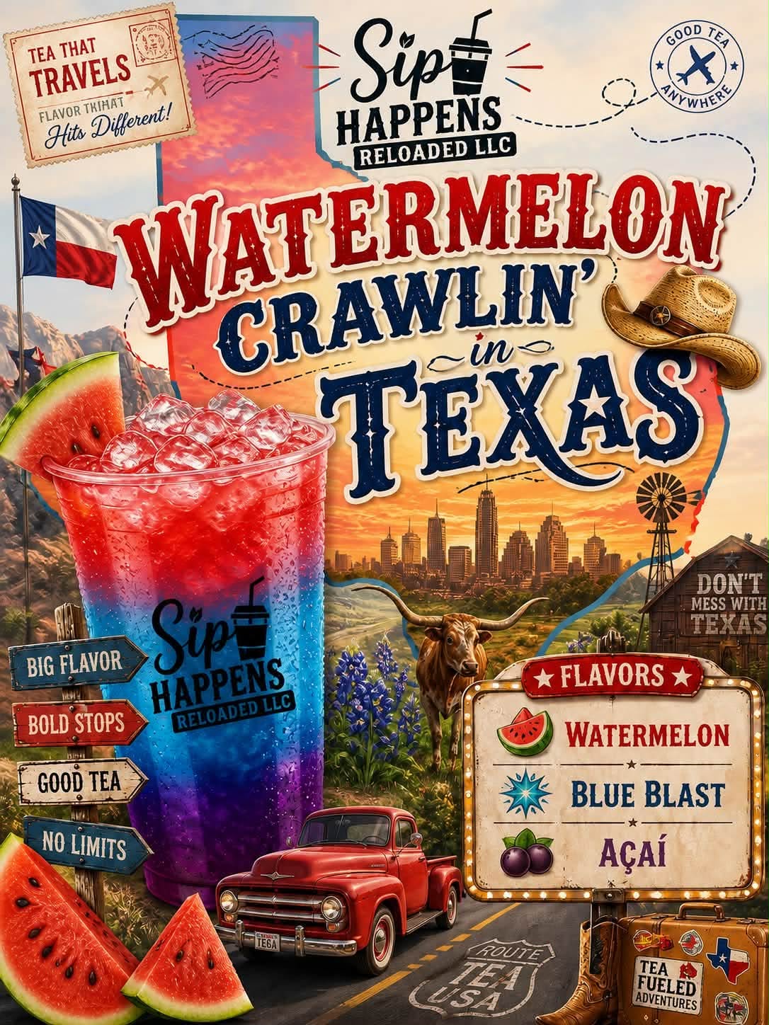 Texas state watermelon crawl in-specialty sip