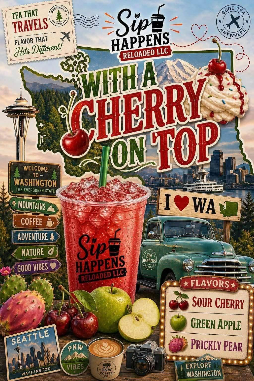 Washington state with a cherry on top-specialty sip